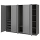 PAX / GULLABERG Wardrobe combination, dark grey/dark grey, 250x60x201 cm