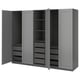 Option: PAX / GULLABERG Wardrobe combination, dark grey/grey, 250x60x201 cm