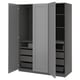 Option: PAX / GULLABERG Wardrobe combination, dark grey/grey, 150x60x201 cm
