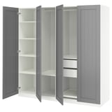 PAX / GULLABERG Wardrobe combination, white/grey, 200x60x201 cm