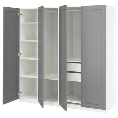 PAX / GULLABERG Wardrobe combination, white/grey, 200x60x201 cm