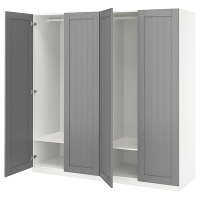 PAX / GULLABERG Wardrobe combination, white/grey, 200x60x201 cm