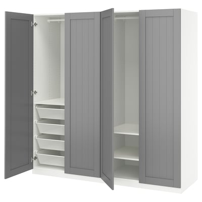 PAX / GULLABERG Wardrobe combination, white/grey, 200x60x201 cm