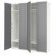 PAX / GULLABERG Wardrobe combination, white/grey, 200x60x236 cm