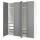 PAX / GULLABERG Wardrobe combination, white/grey, 200x60x236 cm