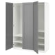 Option: PAX / GULLABERG Wardrobe combination, white/grey, 150x60x201 cm