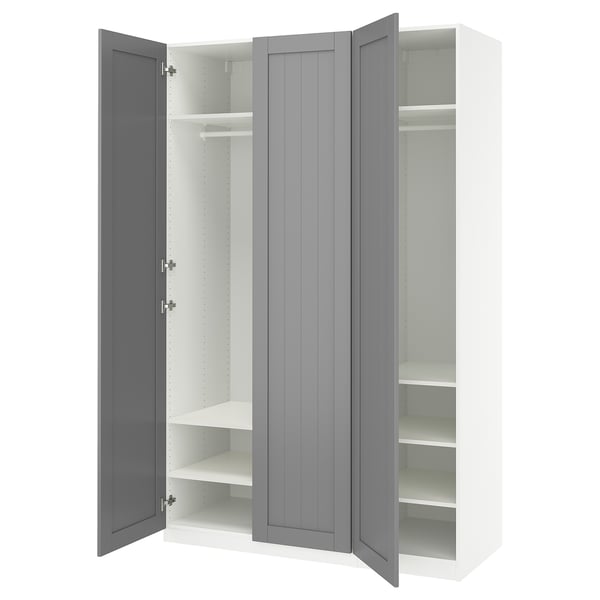 PAX / GULLABERG Wardrobe combination, white/grey, 150x60x236 cm