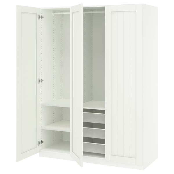 PAX / GULLABERG Wardrobe combination, white/white, 150x60x201 cm