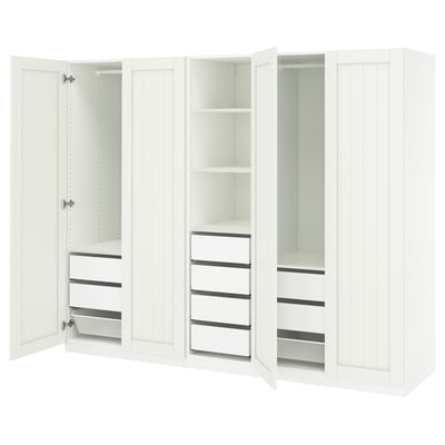 PAX / GULLABERG Wardrobe combination, white/white, 250x60x201 cm