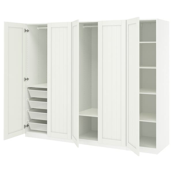 PAX / GULLABERG Wardrobe combination, white/white, 250x60x201 cm
