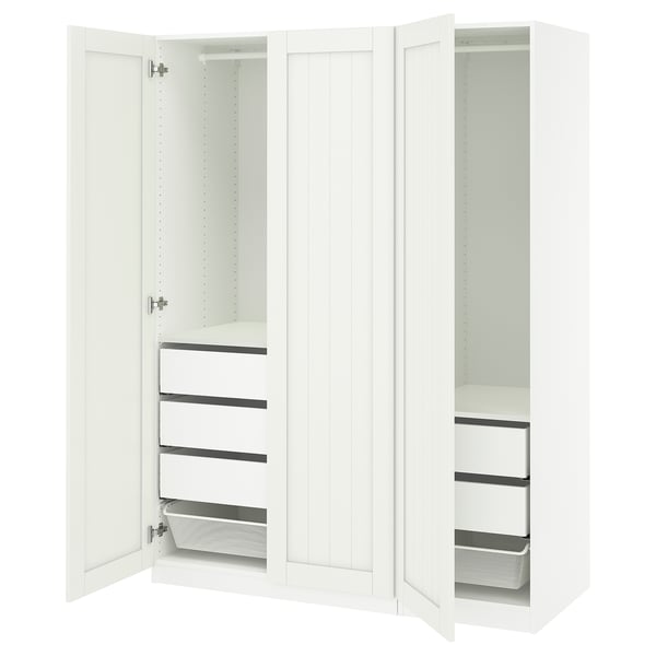 PAX / GULLABERG Wardrobe combination, white/white, 150x60x201 cm