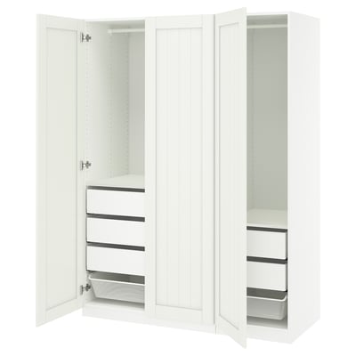 PAX / GULLABERG Wardrobe combination, white/white, 150x60x201 cm