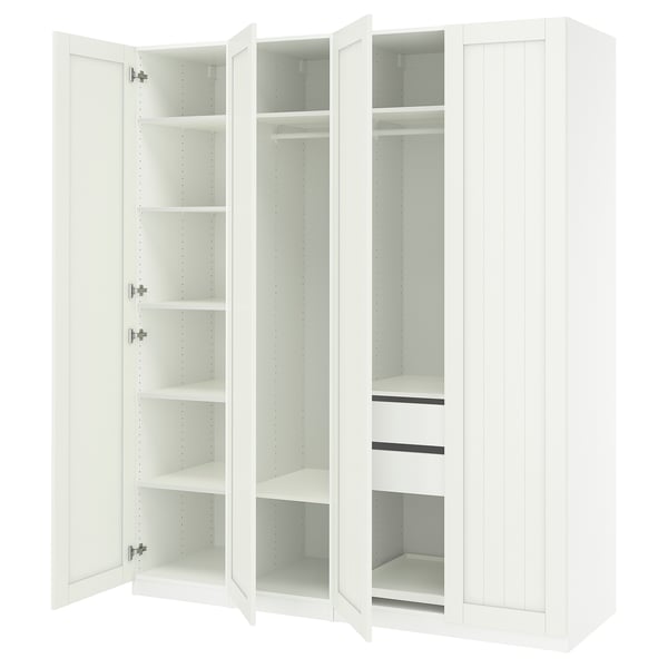 PAX / GULLABERG Wardrobe combination, white/white, 200x60x236 cm