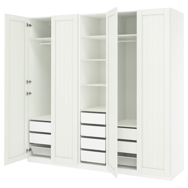 PAX / GULLABERG Wardrobe combination, white/white, 250x60x236 cm