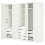 PAX / GULLABERG Wardrobe combination, white/white, 250x60x236 cm