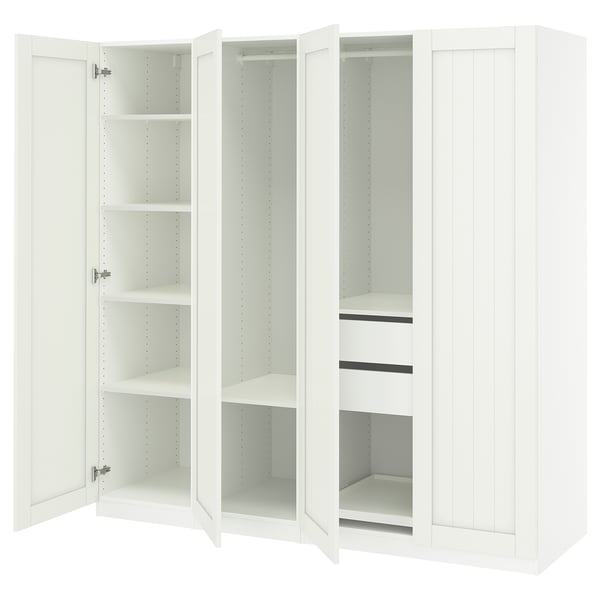 PAX / GULLABERG Wardrobe combination, white/white, 200x60x201 cm