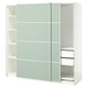 Option: PAX / MEHAMN Wardrobe with sliding doors, white/double sided light green, 200x66x201 cm