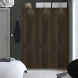 PAX / STORKLINTA Wardrobe combination, dark grey/dark brown stained oak effect, 150x60x201 cm