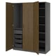 Option: PAX / TONSTAD Wardrobe combination, dark grey/brown stained oak veneer, 150x60x201 cm