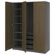 PAX / TONSTAD Wardrobe combination, dark grey/brown stained oak veneer, 150x60x201 cm