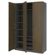 Option: PAX / TONSTAD Wardrobe combination, dark grey/brown stained oak veneer, 150x60x236 cm