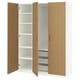 Option: PAX / TONSTAD Wardrobe combination, white/oak veneer, 150x60x201 cm