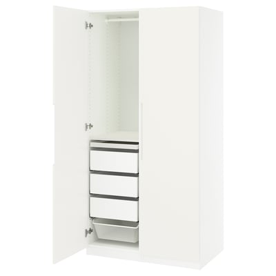 PAX / TONSTAD Wardrobe combination, white/off-white, 100x60x201 cm