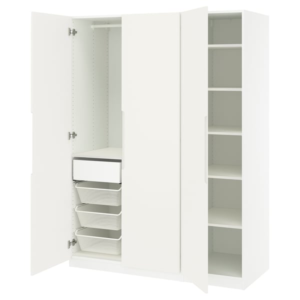 PAX / TONSTAD Wardrobe combination, white/off-white, 150x60x201 cm