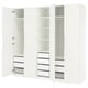Option: PAX / TONSTAD Wardrobe combination, white/off-white, 250x60x236 cm