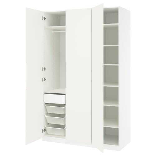 PAX / TONSTAD Wardrobe combination, white/off-white, 150x60x236 cm