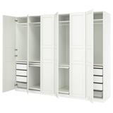 PAX / TYSSEDAL Wardrobe combination, white/white, 300x60x236 cm