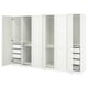 Option: PAX / TYSSEDAL Wardrobe combination, white/white, 300x60x201 cm