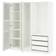 Option: PAX / TYSSEDAL Wardrobe, white/white glass, 175x60x201 cm