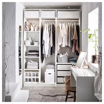 PAX Wardrobe combination, white, 175x58x236 cm