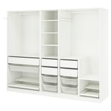 PAX Wardrobe combination, white, 250x58x201 cm