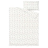 PILDVÄRGMAL Duvet cover and pillowcase(s), white/floral pattern, Twin