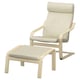 POÄNG Armchair and footstool, birch veneer/Glose eggshell