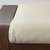 POÄNG Armchair and footstool, brown/Glose eggshell