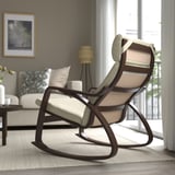 POÄNG Rocking-chair, brown/Glose eggshell
