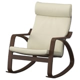 POÄNG Rocking-chair, brown/Glose eggshell