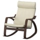 Option: POÄNG Rocking-chair, brown/Glose eggshell
