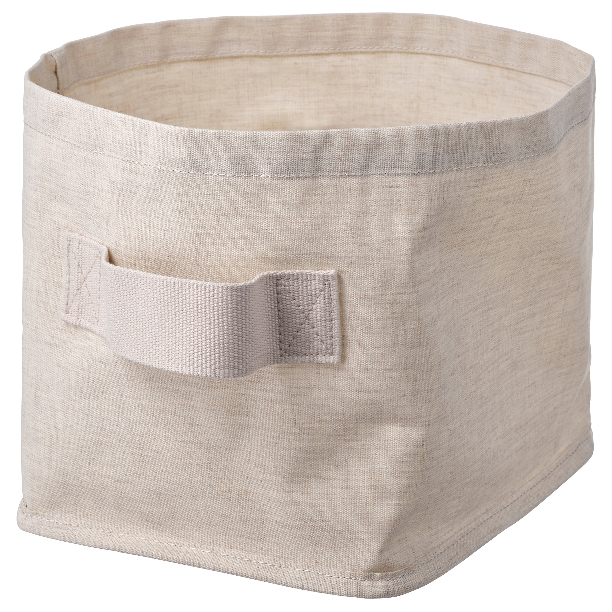 PURRPINGLA Storage basket, textile/beige, 25x20x20 cm IKEA