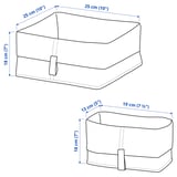 RAGGISAR Basket, set of 3, grey