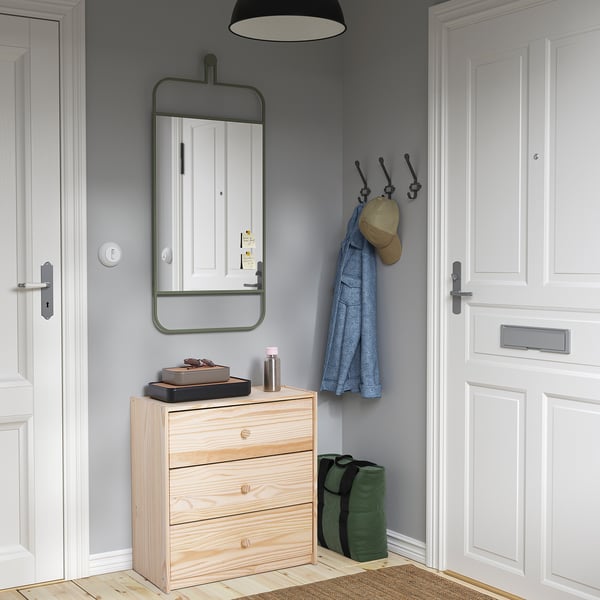 RAST Chest of 3 drawers, pine, 62x68 cm