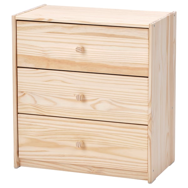 RAST Chest of 3 drawers, pine, 62x68 cm