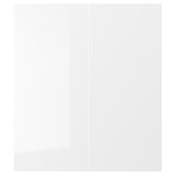 RINGHULT 2-p door f corner base cabinet set, high-gloss white, 33x76 cm