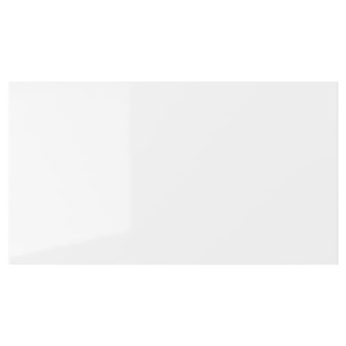 White RINGHULT glossy kitchen drawer, rectangular, plastic and melamine surface.