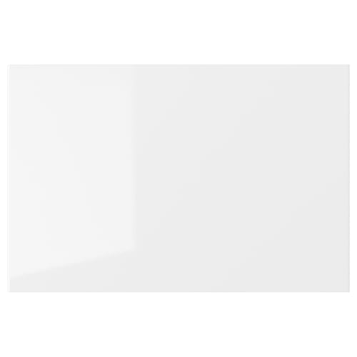 A glossy white RINGHULT kitchen drawer with sleek, modern lines and durable materials.