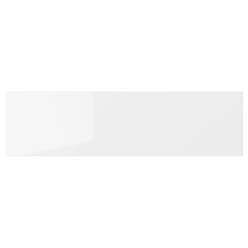 RINGHULT white glossy kitchen drawer front, sleek rectangular design with durable, easy-clean surface.