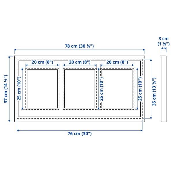 RÖDALM Frame for 3 pictures, white, 76x35 cm